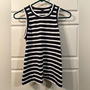 Striped Navy and White Sleeveless Tank